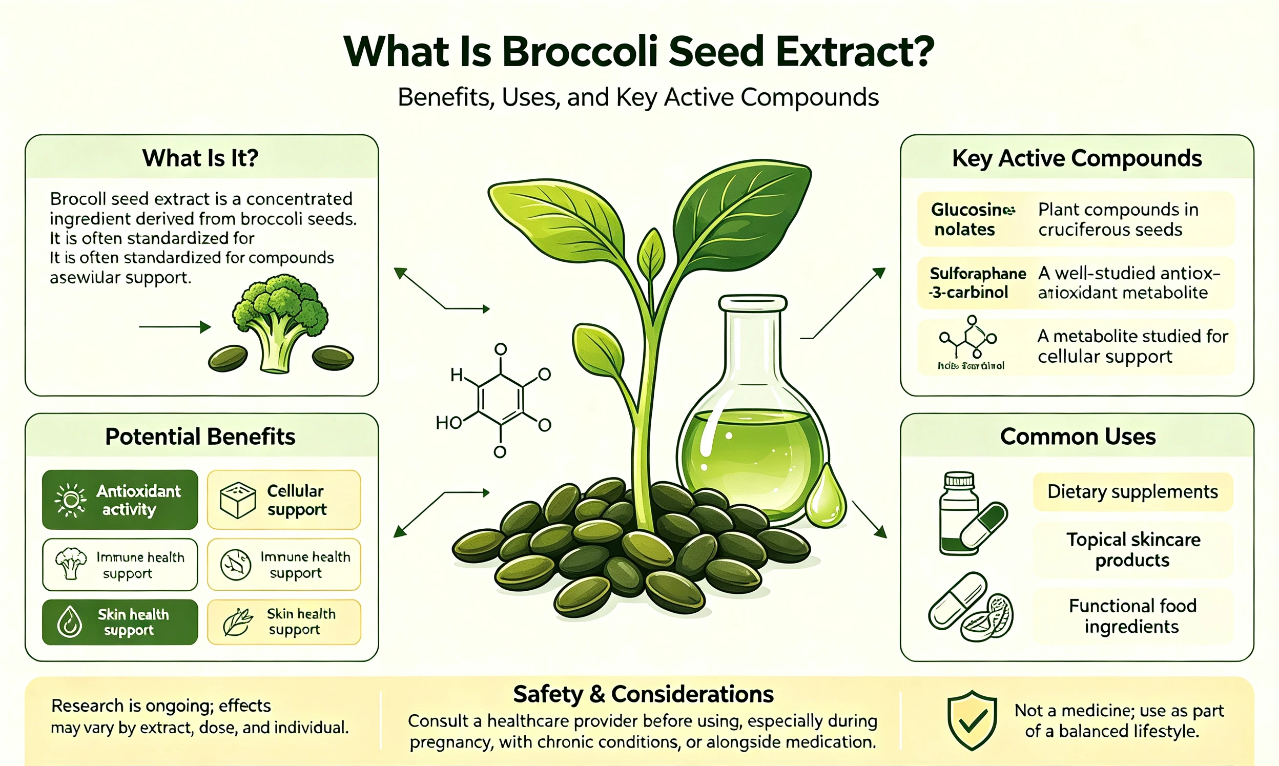 Cos'è l'estratto di semi di broccoli? Vantaggi, usi e composti attivi chiave