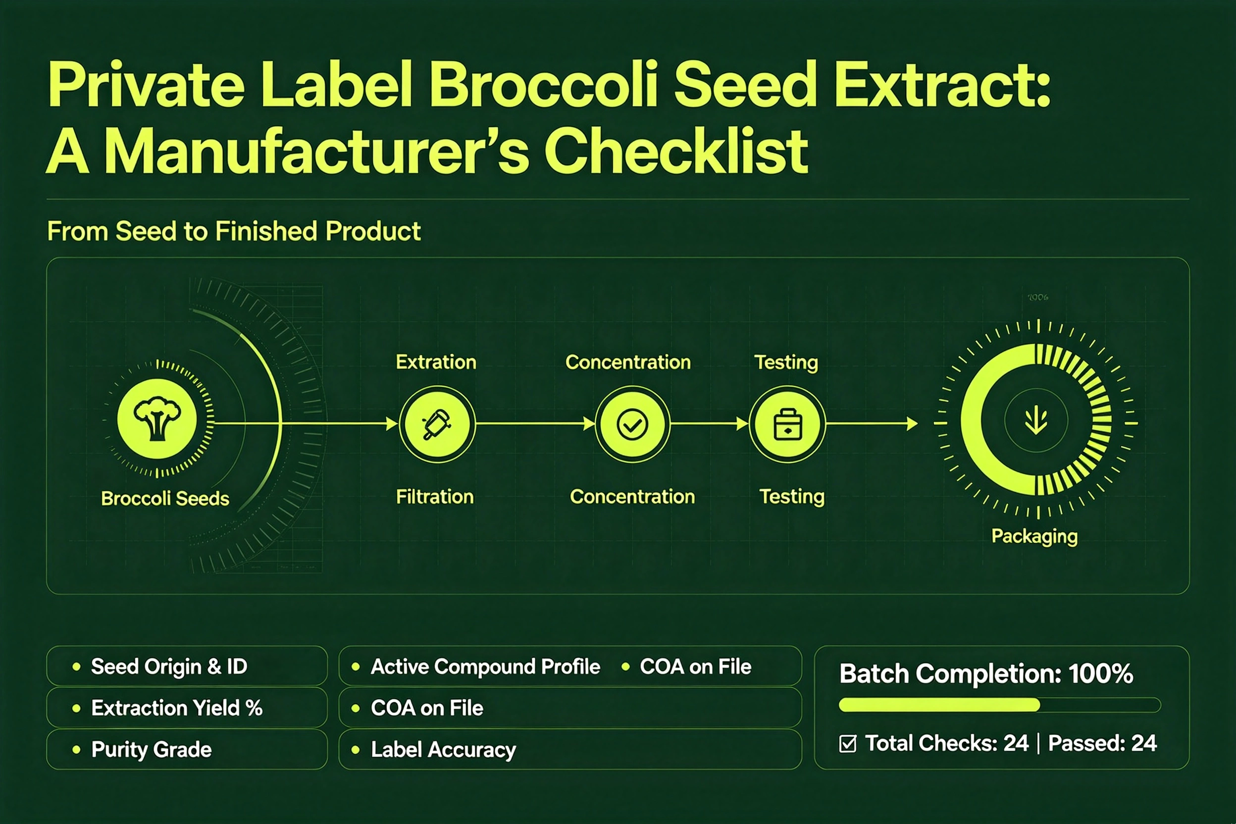 Estratto di semi di broccoli con marchio privato: una lista di controllo del produttore