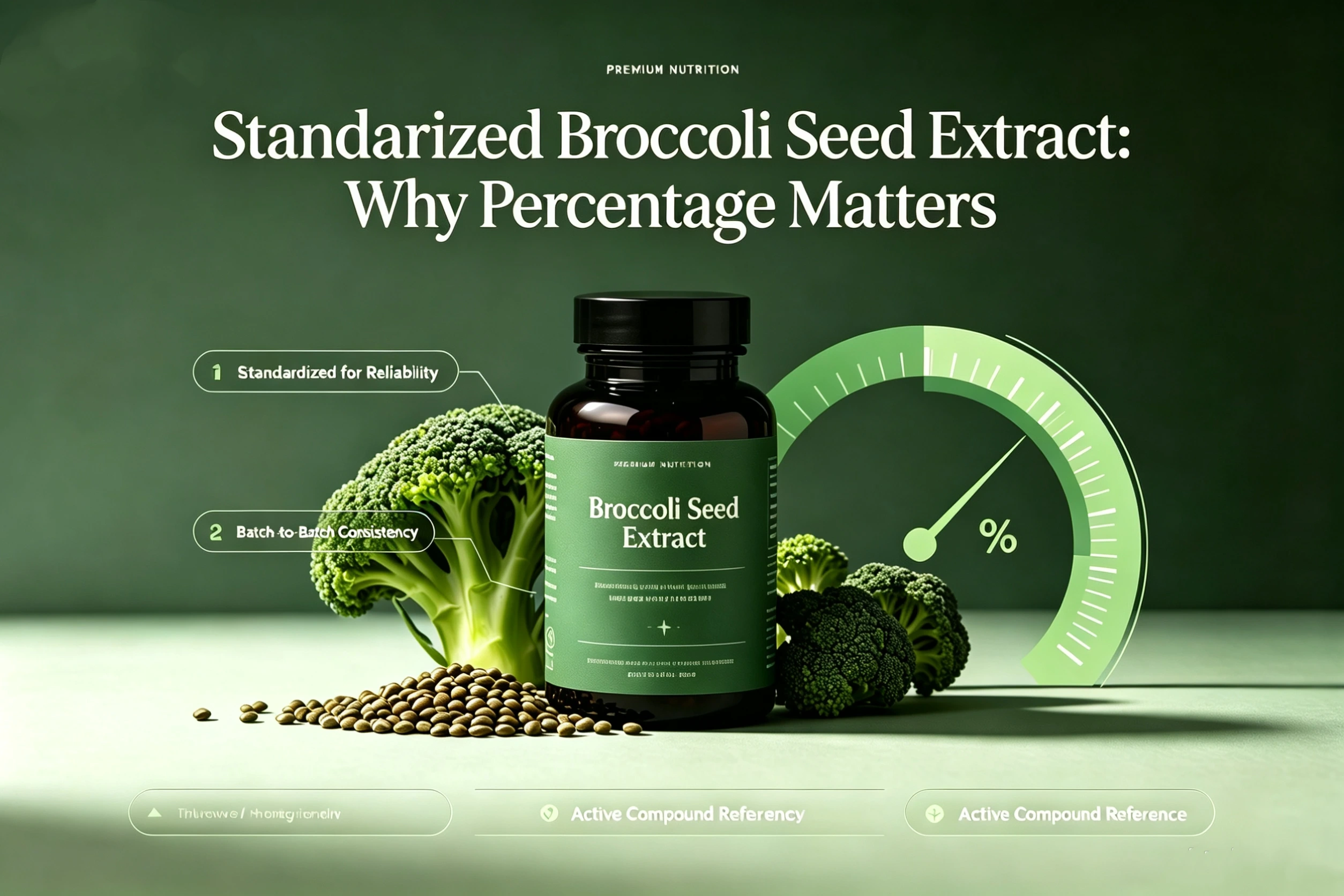 Estratto di semi di broccoli standardizzato: perché la percentuale è importante